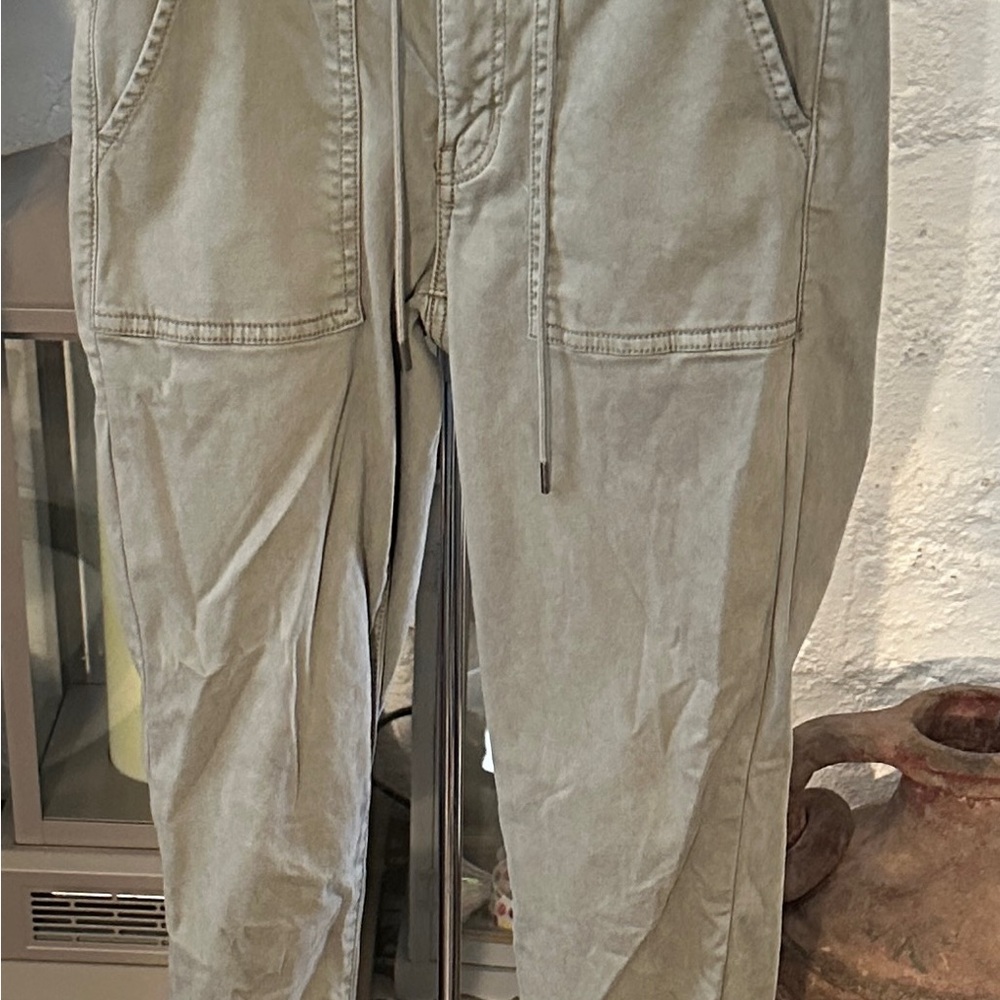 American Eagle Outfitters Green Track Pants with Adjustable Waistband